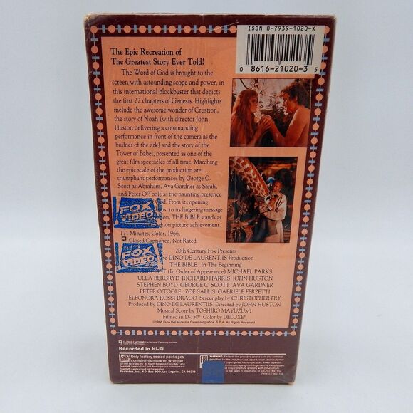 The Bible…In the Beginning 2 VHS Box Set W/Watermark Sealed 1992 Fox Video - Picture 6 of 6